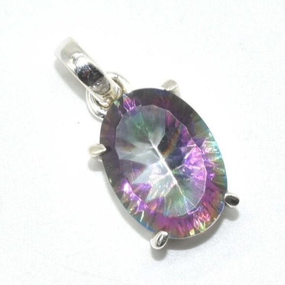 Sterling Silver Mystic Quartz Hand Made Pendant - Picture 2 of 3